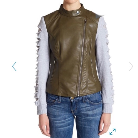 NWT-BNCI by Blanc Noir Faux Leather Moto Jacket - Picture 4 of 5